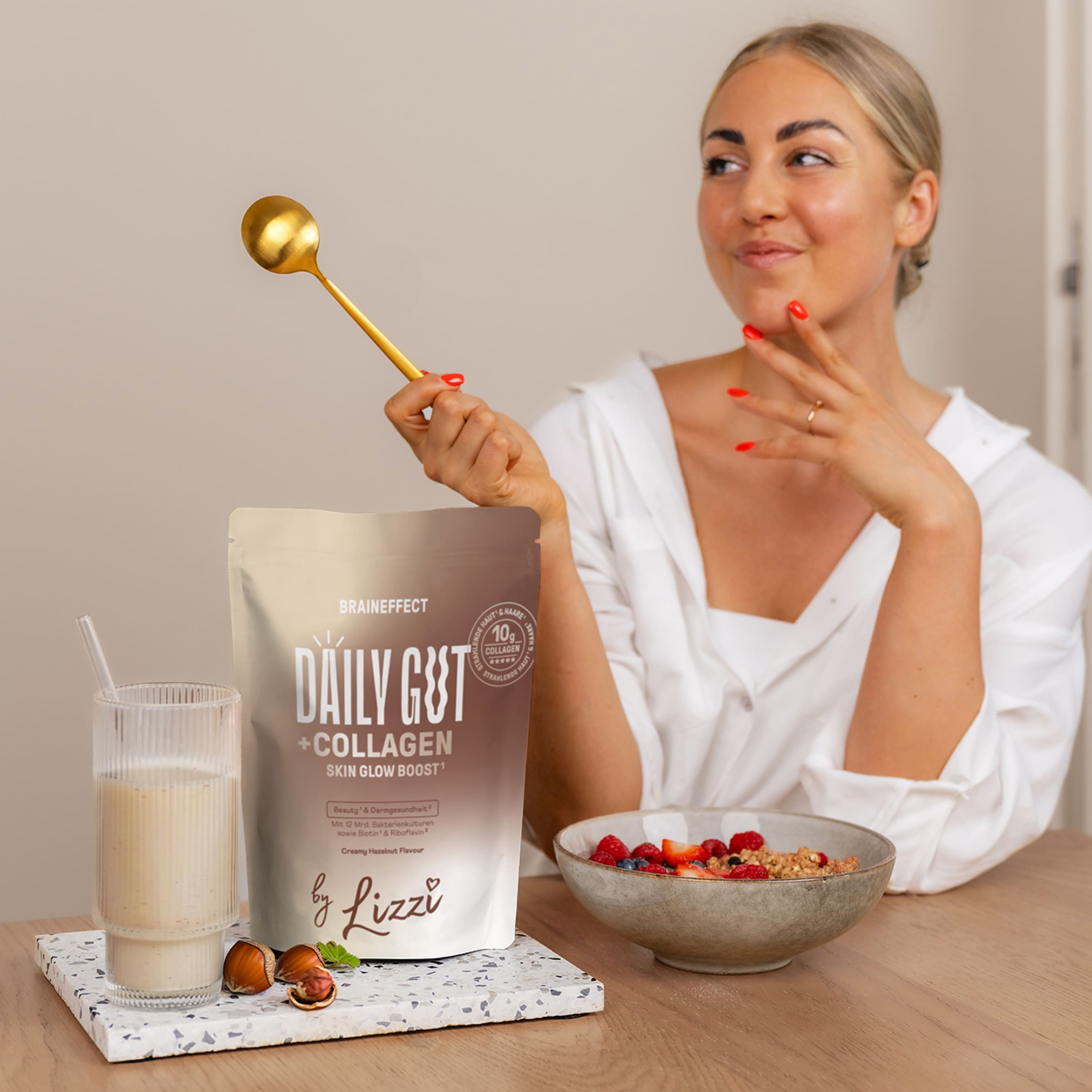 Daily Gut + Collagen Hazelnut by Lizzi