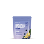 Lila Verpackungsbeutel BRAINEFFECT MAGNESIUM DRINK mit dem Text 