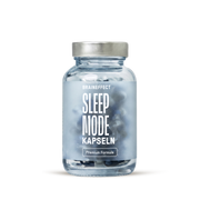 BRAINEFFECT SLEEP MODE KAPSELN Premium Formula pot avec un couvercle argenté sur fond noir